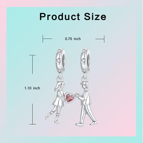 Family Love Mother Daughter Grandma Charm 925 Sterling Silver fits Bracelets Necklace Pendant Bead Charms Jewelry Gift for Women Family Friends - color: Forever Lovers Charms