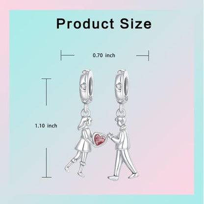 Family Love Mother Daughter Grandma Charm 925 Sterling Silver fits Bracelets Necklace Pendant Bead Charms Jewelry Gift for Women Family Friends - color: Forever Lovers Charms
