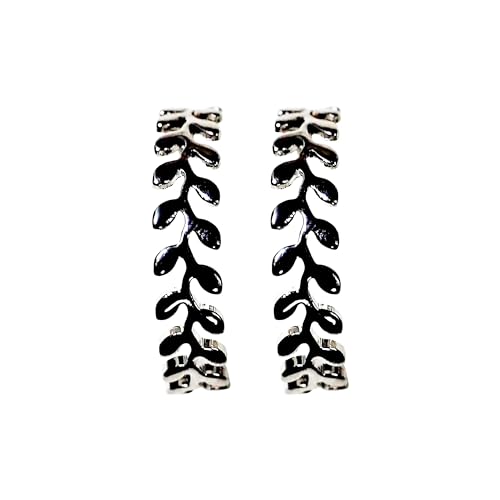 Hoop Invisible Clip On Earrings for Women Not Pierced Gold Small Twisted Hoop Comfortable Silver Large Clip On Earrings - color: Laurel Wreath Hoop Silver
