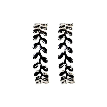 Hoop Invisible Clip On Earrings for Women Not Pierced Gold Small Twisted Hoop Comfortable Silver Large Clip On Earrings - color: Laurel Wreath Hoop Silver
