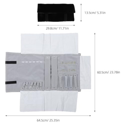 Vaguelly Velvet with Structure and Rollup Roll Multiple Compartments Independent Jewelry Organizer Portable Bag for Necklaces Earrings Travel for Business Trips and Weekend