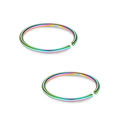 SCERRING 22G Stainless Steel Fake Nose Septum Hoop Rings Lip Helix Cartilage Tragus Ear Ring Piercing 6-10mm - style: 12PCS - 8mm Mix Color