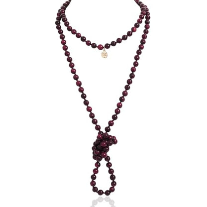 Firstmeet Fashion Natural Round Wood Beads 60'' Long Strand Art Deco Necklace for Women - color: Red XT