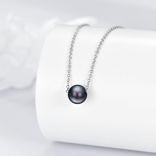 925 Sterling Silver Black Pearl Necklace Choker Jewelry Birthday Gifts for Women - style: Black Pearl