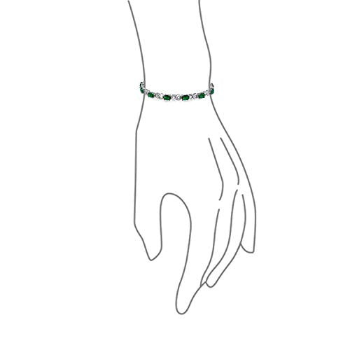 Bling Jewelry Birthstone Colors CZ Oval Infinity Tennis Bracelet Rose Gold Silver Plated - color: Green