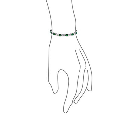 Bling Jewelry Birthstone Colors CZ Oval Infinity Tennis Bracelet Rose Gold Silver Plated - color: Green