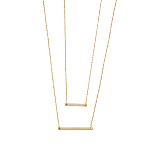 Honeycat Double Layered Bar Necklace in Gold, Rose Gold, and Silver | Minimalist, Delicate Jewelry - color: Gold