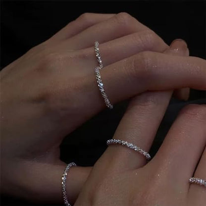 Stackable Rings for Women Non Tarnish Dainty 14K Gold Plated Stacking Cubic Zirconia Thumb Rings Set Trendy Bands Rings Statement Promise Wedding Engagement Jewelry Gift - style: Style-5