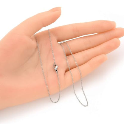 Adabele 304 Surgical Stainless Steel Flat Cable Chain Necklace 18 20 22 24 Inch Cute Small Non Tarnish Waterproof Women Jewelry - size: 20 Inch - 10pcs, style: 1.3mm width