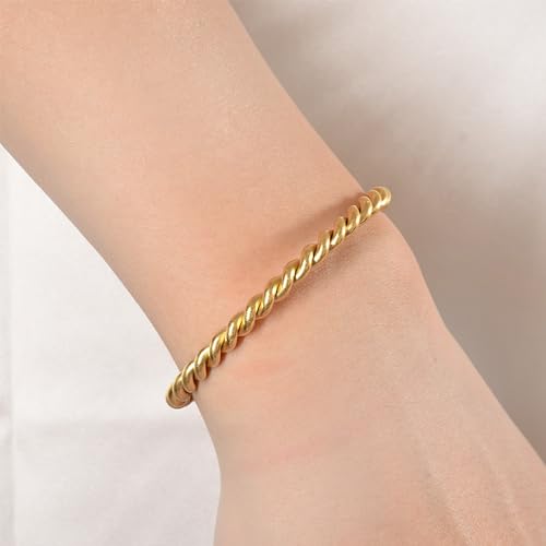 A D. ALLEN & DANMI. 18 K Gold Plated Love Bangle Bracelet Set Flexible Wide Wristband Bangle Bangle Set for Love - color: 2 Sets Rope Bangle