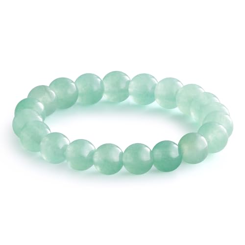 NLIEO Handmade Natural Gemstone Crystal Beaded Stretch Band Ring for Women | Handmade, 3mm Natural Stone, Size 7-12, Stretchy, Beaded Jewelry, Green Bead Rings, Trendy Jewelry Gift - style: Green Aventurine