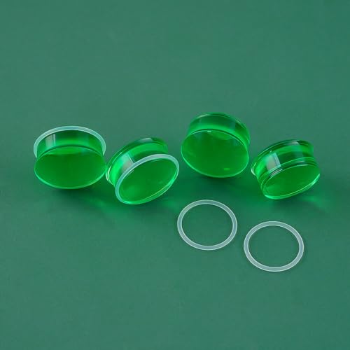 Precise Dimensions Set Color Acrylic O-Ring Ear Plugs Tunnels Gauges Stretcher Piercings Kit - color: Green, size: 23-25mm