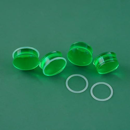Precise Dimensions Set Color Acrylic O-Ring Ear Plugs Tunnels Gauges Stretcher Piercings Kit - color: Green, size: 23-25mm