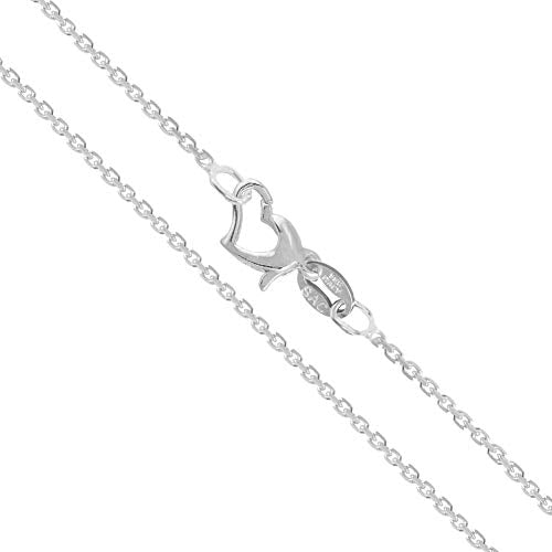 CHOOSE YOUR CLASP Sterling Silver 1.2mm Cable Chain Necklace - style: Heart Clasp