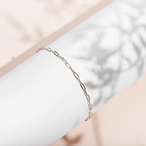 PAVOI 14K Gold Plated Chain Anklets for Women - Minimalist Link Chain Ankle Bracelet - Dainty Gold Anklets for Women - Trendy Summer Beach Jewelry Gifts - Snake, Figaro, Mariner, Paperclip, Beaded - style: Paperclip