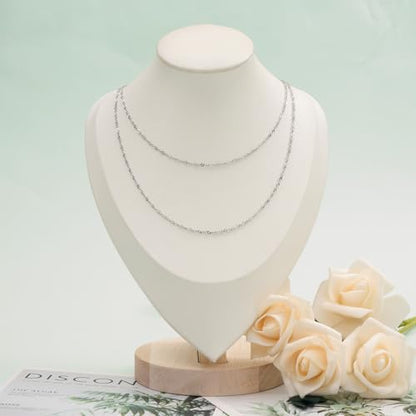UMAOKANG 32.8 Feet Stainless Steel Jewelry Making Chains Delicate Singapore Link Chain Women Necklace DIY - color: Singapore Silver