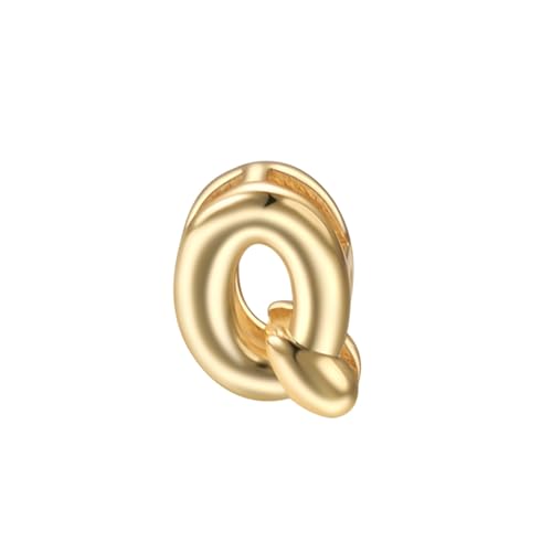 Initial Pendant Gold DIY Name Necklace Accessories Suitable for 1mm Chain - style: Letter-Q