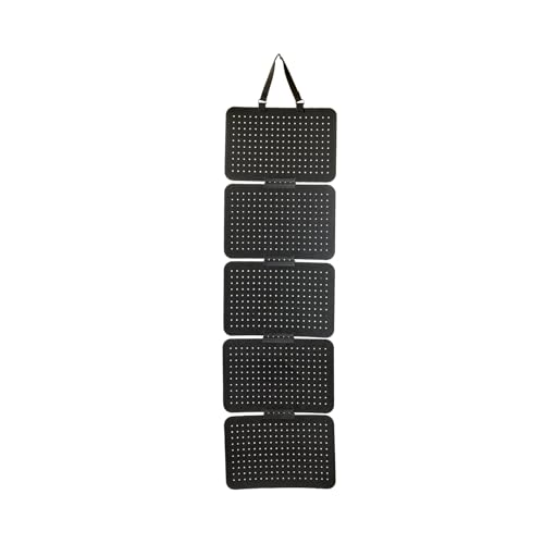 Black Wall Hanging Felt Jewelry Organizer - 5‑Panel 11.8×8 inch Black Display Board with Peg Holes Removable Panels for Earrings Necklaces - size: 11.8×8 inch