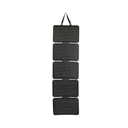 Black Wall Hanging Felt Jewelry Organizer - 5‑Panel 11.8×8 inch Black Display Board with Peg Holes Removable Panels for Earrings Necklaces - size: 11.8×8 inch