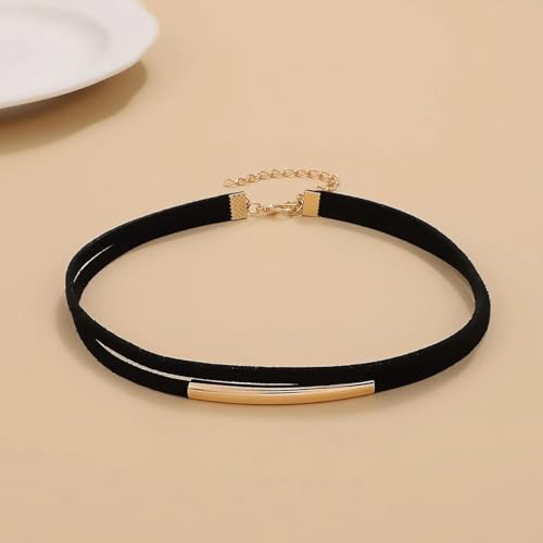 Black Choker Necklaces for Women 90s Red Black Velvet Choker Necklace Thick Thin Chocker Tube Heart Circle Choker Necklace Lace Tatto Collar Necklace Goth Choker Jewelry - style: A1-Tube