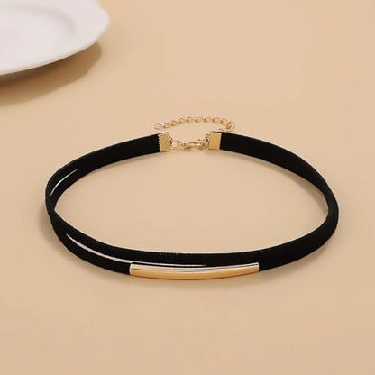 Black Choker Necklaces for Women 90s Red Black Velvet Choker Necklace Thick Thin Chocker Tube Heart Circle Choker Necklace Lace Tatto Collar Necklace Goth Choker Jewelry - style: A1-Tube