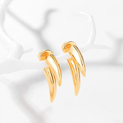 LOYATA Spike Earrings Gold Huggie Hoop Diamond Cubic Zirconia 14K Gold Plated Dainty Small Simple Hypoallergenic Geometric Jewelry Gift for Women - color: ED510
