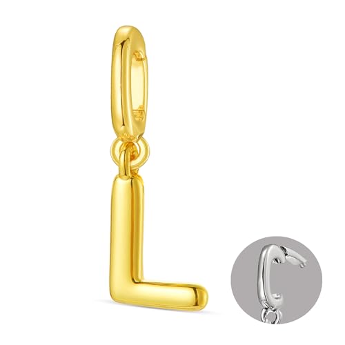 OVRUNS Initial Charm for Women Letter Bracelet Necklace Charms With Clasp | Alloy,nickel,safe for sensitive skin,Pendant with install clasp,fits bracelets with necklaces,great for gift - color: Gold, style: Letter L