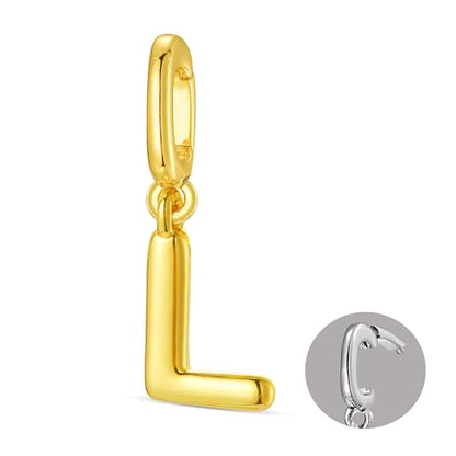 OVRUNS Initial Charm for Women Letter Bracelet Necklace Charms With Clasp | Alloy,nickel,safe for sensitive skin,Pendant with install clasp,fits bracelets with necklaces,great for gift - color: Gold, style: Letter L