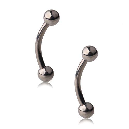 20g 18g 16g 14g Rook Piercing Jewelry Titanium Externally Threaded Curved Barbell Eyebrow Tragus Helix Conch Lobe Labret Earrings Lip Rings Body Piercing Jewelry For Women Men Ball Spike 6mm-19mm - size: 16G - 10mm Ball