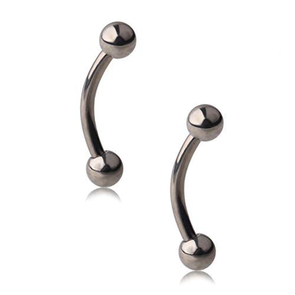 20g 18g 16g 14g Rook Piercing Jewelry Titanium Externally Threaded Curved Barbell Eyebrow Tragus Helix Conch Lobe Labret Earrings Lip Rings Body Piercing Jewelry For Women Men Ball Spike 6mm-19mm - size: 16G - 10mm Ball