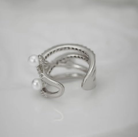 Pearl Ear Cuff Non Piercing Ear Cuff CZ Earrings for Women Non Pierced Clip on Cartilage Jewelry for Gifts