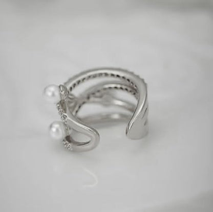 Pearl Ear Cuff Non Piercing Ear Cuff CZ Earrings for Women Non Pierced Clip on Cartilage Jewelry for Gifts