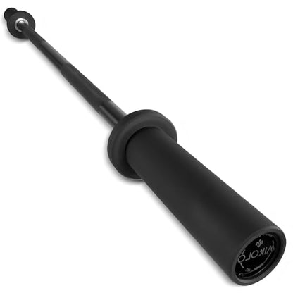 Mikolo EZ Curl Bar, 2 Inch Olympic Curl Bar for Biceps and Triceps, 47” Curling Bar with Knurled Grip, 700LB Barbell Bar with Multi-Angle Wrist-Friendly Design - color: Black - 4ft straight bar