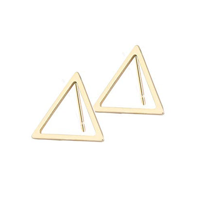 3 Pairs Geometric Hexagon Triangle Stud Earrings Minimalism Small Round Circle Ear Studs Earing for Women Jewelry Gift - color: Gold