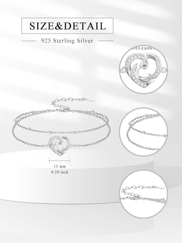 Dorunmo Initial Anklet 925 Sterling Silver Letter A-Z Layered Heart Anklet Beach Jewelry Birthday Gifts for Women - color: C