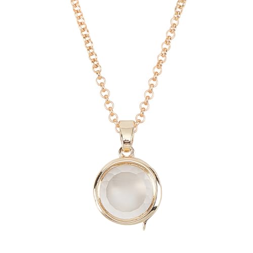 Memory Locket Charm Flat Round DIY Picture Photo Necklace Making Kit Chain Necklace Living Floating Glass Photo Frame Pendant for Women Men Wedding Christmas Jewelry Making - style: Flat Round