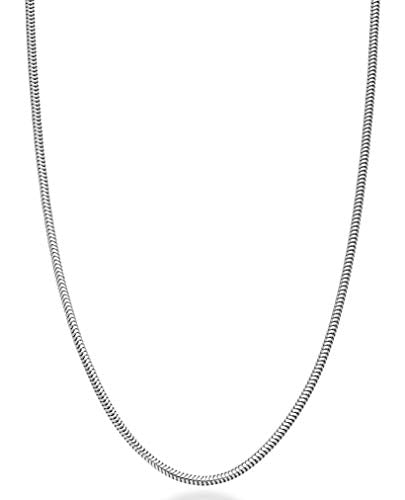 Miabella Italian 925 Sterling Silver Round Snake Chain Necklace Women Men | 1.5mm, 2mm, 2.5mm, Fine Jewelry, Made in Italy - size: Length 22 Inches, style: 1.5mm
