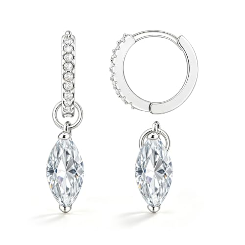 14K Gold Plated Dangle Hoop Earrings for Women | Bridal Small Dangle Gold Earrings Cubic Zirconia Huggie Drop Trendy Fashion Leopard Print Women's Jewelry - color: Silver-D