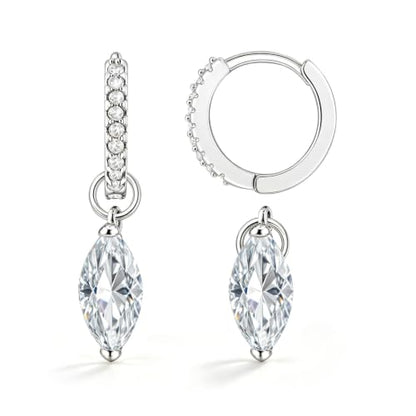 14K Gold Plated Dangle Hoop Earrings for Women | Bridal Small Dangle Gold Earrings Cubic Zirconia Huggie Drop Trendy Fashion Leopard Print Women's Jewelry - color: Silver-D