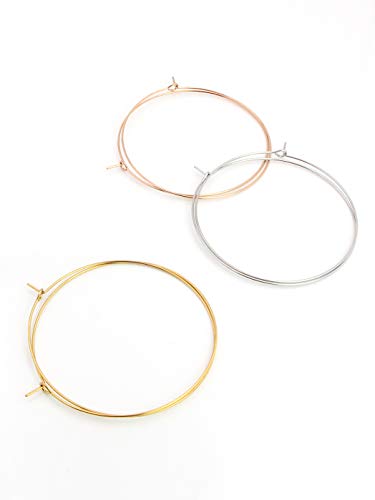 3 Pairs Thin Extra Large Hoop Earrings Set，Fashion Huge Gold Hoops 18k Gold Plated Lightweight Stainless Steel Hoops Big Geometric Round Gold Hoop Earrings Set Minimalist Jewelry for Women - size: 40MM