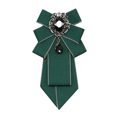 Big Crystal Bow Ties for Men Pre-tied Women Bowtie | Sparkly Laege Rhinestone, Eye-catching Edges, Adjusatble Strap, Polyester Fabric, 6.9"×3.7", Suitable for Suit Wedding Prom - color: Green