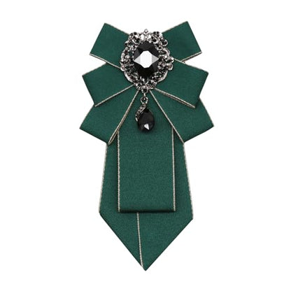 Big Crystal Bow Ties for Men Pre-tied Women Bowtie | Sparkly Laege Rhinestone, Eye-catching Edges, Adjusatble Strap, Polyester Fabric, 6.9"×3.7", Suitable for Suit Wedding Prom - color: Green