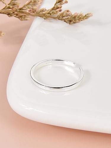 925 Sterling Silver Open Cuff Toe Ring for Women Adjustable Pinky Ring Band Size 2-4… - color: Style C