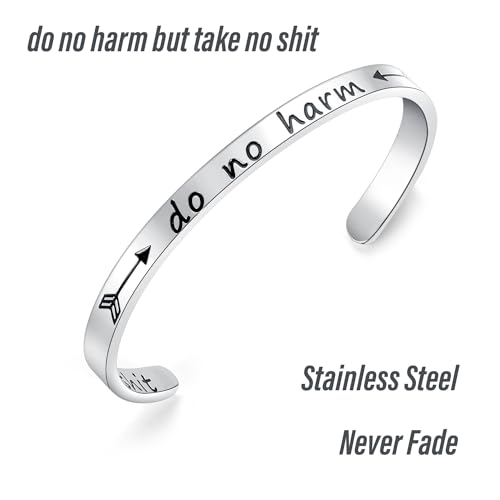 SAM & LORI Personal Bracelets for Teens/Women-Inspirational Jewelry Gifts (Various Designs) for Daughter/Sister/Mom/Friends-Adjustable Bracelet in a Pretty Gift Box - style: Do no harm...