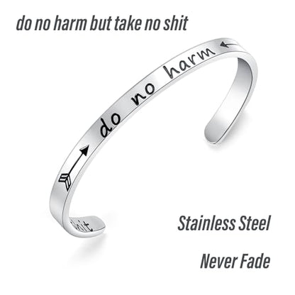 SAM & LORI Personal Bracelets for Teens/Women-Inspirational Jewelry Gifts (Various Designs) for Daughter/Sister/Mom/Friends-Adjustable Bracelet in a Pretty Gift Box - style: Do no harm...