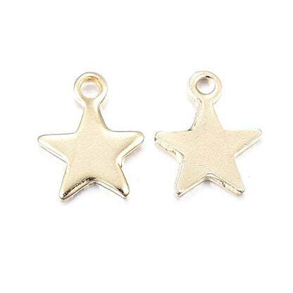 Mega Pet 100pcs Stainless Steel Star Pendants Charms Golden Jewelry Charms DIY Accessories for Bracelets Necklaces Jewerly Making - size: 10x8x1mm#Star