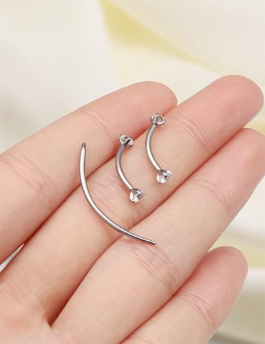 Eyebrow Piercing Jewelry F136 Titanium Internally & externally Threaded Curved Barbell Vertical Labret Lip Jewelry Ear Rook Navel Belly Button Ring Women Men 20g 18g 16g 6mm/8mm/10mm/12mm - color: 10mm F136 titanium Eyebrow Rings 16G White