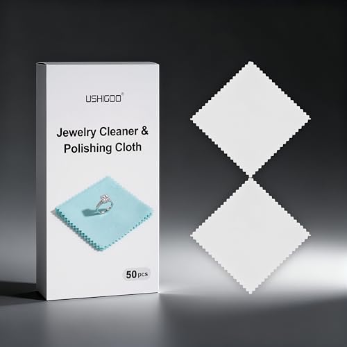 50pcs Jewelry Cleaning & Polishing Cloth for Silver,Gold,Platinum,Easy to Carry,Wipe and Care.Pre-Treated Ultrasoft Fabric with Tarnish Remover Jewelry Cleaner(3x3 White) - color: White