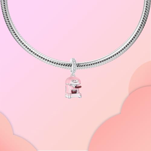 LUXILLA Charms for Bracelets & Necklace 925 Sterling Silver Charms Elephant Happy Birthday Charm Fit for Valentine's Day Mother's Day Jewelry Gift for Women - color: Coffee Machine Dangle Charm