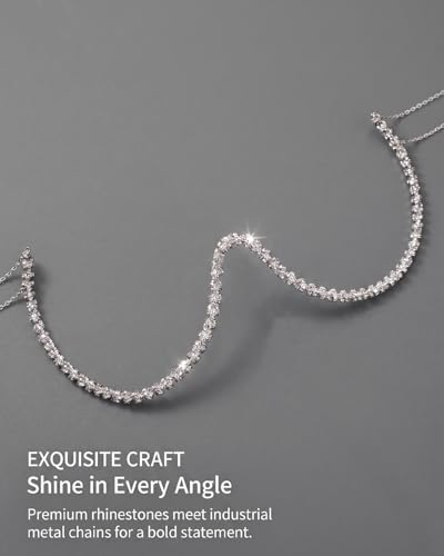 Sexy Rhinestone Bra Chain Chest Bracket Bikini Nightclub Crystal Rave Body Chain For Women Body Jewelry - color: SILVER